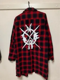 NieR ロングシャツ　赤黒チェックのサムネイル
