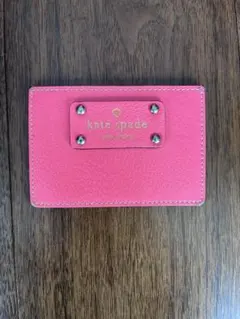 kate spade カードケース ピンク ベージュ レザー