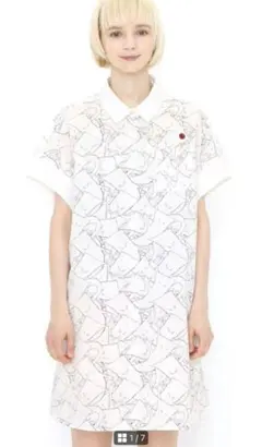 グラニフ　目玉おやじ　いったんもめん　シャツワンピース　ロングシャツ