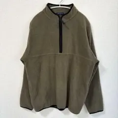 ユニクロ　ハーフジップ フリースジャケット　M　カーキ　メンズ