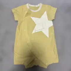 イエロー 星プリント ロンパース 60-70cm