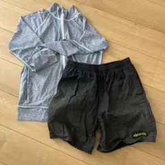 メンズ 水着 上下 ラッシュガード 長袖 セット 半ズボン M