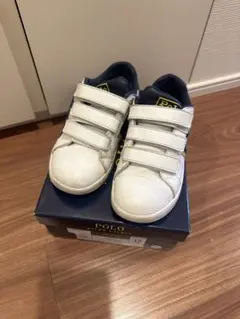 Polo キッズシューズ 12 ホワイト/ネイビー