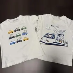 ファミリア　車と電車のデザインTシャツセット　100
