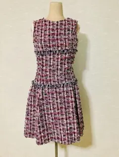 エフデ　ツイードワンピース　日本製　S クリスマス