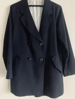 ネイビー ダブルブレスト テーラードジャケット　F 紺