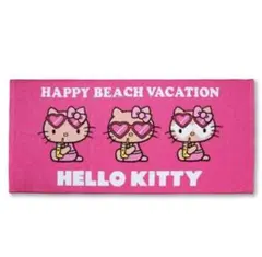 沖縄限定 日焼けキティ フェイスタオル ピンク ジュース