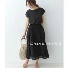URBAN RESEARCH　ウエストギャザーワンピース　 黒　ブラック
