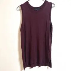 la.f... ラエフ　ノースリーブチュニック　シンプル　L 無地　綿コットン