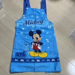 ミッキーマウスのエプロン　　ブルー