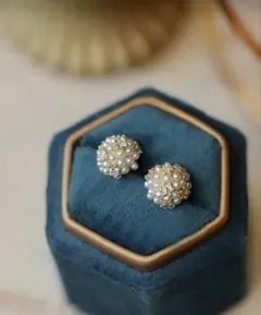 パールビーズラウンドピアス