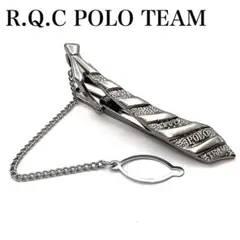 【美品】R.Q.C POLO TEAM ネクタイピン チェーン付き シルバー