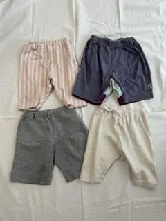 保育園着 UNIQLOベビーほか　半ズボン グレー ストライプ