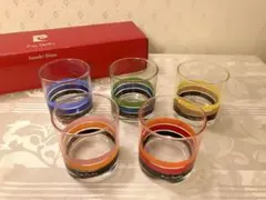 未使用 ピエールカルダン ストライプコップ グラス 5個セット 佐々木ガラス