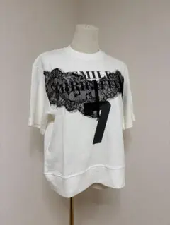 【TRANOI.】レース装飾 ロゴプリント Tシャツのサムネイル
