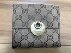 サ*カ様 GUCCI 二つ折り財布 キャンバス素材 GG ベージュ/ブラウン