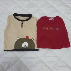 Miki Houseの赤長袖とクマ長袖の2点セット　90サイズ