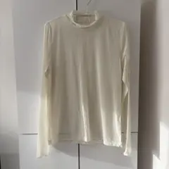GU シアーハイネックT ホワイト