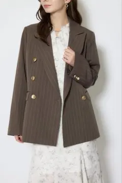 完売 2026ss rienda ピークドラペルダブルテーラードジャケット