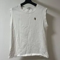 U.S. POLO ASSN. ホワイト ノースリーブ Tシャツ M