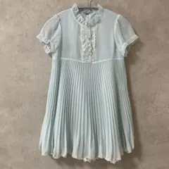 プリーツワンピース　ワンピース　水色　女の子　130㎝