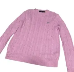 ポロラルフローレン ピンク ケーブルニット セーター