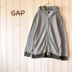 ＊GAPギャップ＊ フルジップパーカー 綿 ゆったり大きいサイズ XL グレー系