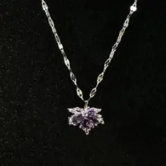 紫水晶メイプルリーフネックレス