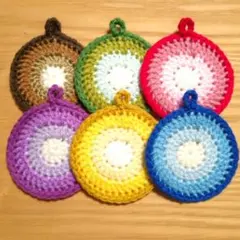 グラデーション　アクリルたわし　①　エコたわし　コースター　アクリルタワシ