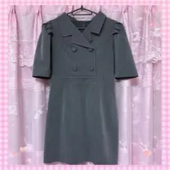 GRL グレー ダブルボタン 襟付き トレンチ ミニワンピース