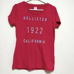 Hollister ホリスター　半袖Tシャツ 赤レッドシルバー刺繍ロゴ　Mサイズのサムネイル