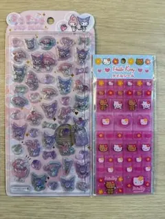 【正規品】うるちゅるポップシール・タイルシール2点　マイメロ&クロミ、キティ