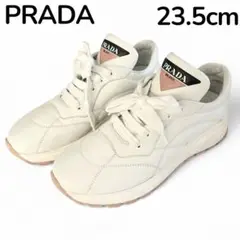 美品 PRADA　プラダ　スニーカー　ローカット　ロゴ　レザー　白　約23.5 楽天市場】【プラダ】Prada 23AW レザー×メッシュ システム