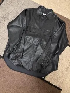 フェイクレザーシャツジャケット Mサイズ オーバーサイズ
