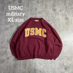 USMC スウェット XLビッグサイズ バーガンディ ビッグロゴ ミリタリー短丈のサムネイル