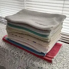 【r0663mbts様】中古タオル まとめ売り①、白フェイスタオル4枚＋ふきん