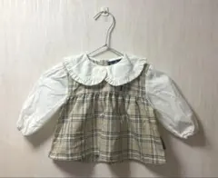 美品！イーストボーイ　チェック柄フリル襟チュニック　ワンピース