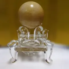 黄色系カルサイトボールと台座