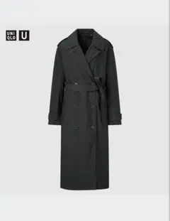 ユニクロユー　UNIQLO U オーバートレンチコート　黒　ブラック