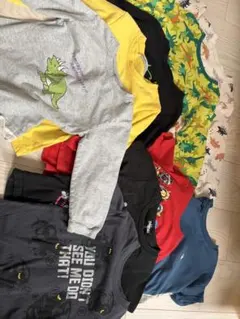 長袖、半袖まとめ売り、恐竜・アニメデザイン 110cm