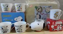 北テ箱　スヌーピーまとめ売りランチケースイニシャルフェイスオリジナルマグカップ