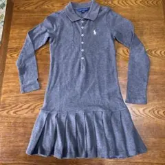 ラルフローレン グレー 長袖ポロワンピース S(7)