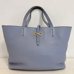 Salvatore Ferragamo ガンチーニ レザー トートバッグ ブルー