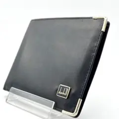 美品 ダンヒル 二つ折り財布 札入れ ブラック レザー 希少 英国製 黒