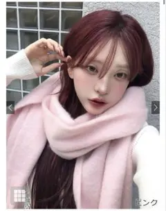 GRL 起毛フェイクウールフリンジボリュームマフラー fo1250 ピンク