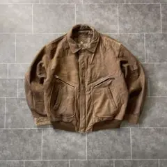 80-90s ヴィンテージ 本革 レザーフライトジャケット ブラウン BR