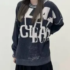 JEANASIS ロゴBIGプルオーバー　チャコーグレー　長袖　ニットのサムネイル