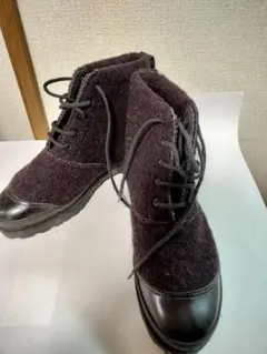 Ｙ’s ウール×レザー ショートブーツ　Sサイズのサムネイル