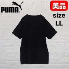 PUMA プーマ 半袖Tシャツ LL 黒 ロゴ総柄 モノグラム スポーツ