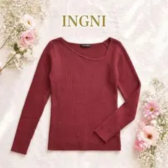 INGNI イング アシメネック リブニット ボルドー Mサイズ